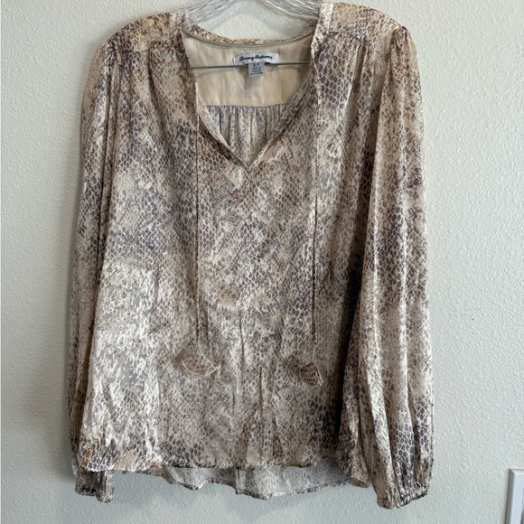 Tommy Bahama Ladies Playa Python Peasant Top Size Small - Picture 3 of 7